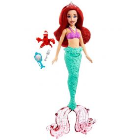Disney Princess Toys, Ariel Mermaid Doll with Sebastian Figure and Accessories, Mermaid Toys Inspired by the Disney Movie​​