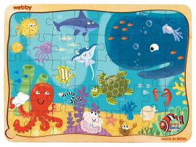 Webby Underwater Animals Wooden Jigsaw Puzzle, 40pcs for Kids 3+ Years