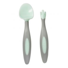 B.Box Toddler Fork And Spoon Cutlery Set | Light Green