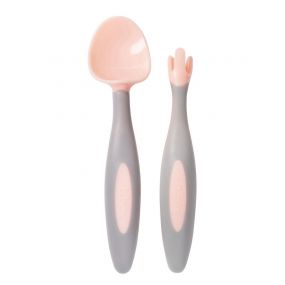 B.Box Toddler Fork And Spoon Cutlery Set | Light Pink
