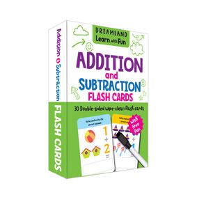 Flash Cards Addition and Subtraction - 30 Double Sided Wipe Clean Flash Cards for Kids (With Free Pen) : Children Early Learning Flash Cards By Dreamland Publications-Age 2 to 5 years