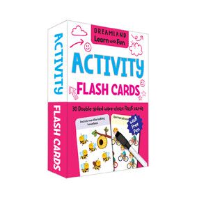 Flash Cards Activity - 30 Double Sided Wipe Clean Flash Cards for Kids (With Free Pen) : Children Early Learning Flash Cards By Dreamland Publications-Age 2 to 5 years
