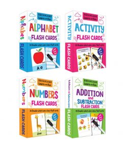 Flash Cards Pack- Alphabet, Numbers, Addition and Subtraction, Activity, 120 Flash Cards with Free Pen : Children Early Learning Card Binding By Dreamland Publications-Age 2 to 5 years