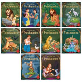 Wonder House Books Short Stories From Panchatantra - Collection of 10 Books: Abridged Illustrated Stories for Children (With Morals)