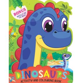 Dinosaur Activity and Colouring Book - Die Cut Animal Shaped Book : Children Interactive & Activity Book By Dreamland Publications-Age 2 to 5 years
