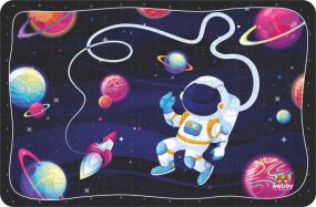Webby Astronaut In Outer Space Wooden Jigsaw Puzzle, 108 Pieces for Kids 4 Years+