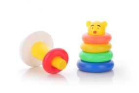Chanak Plastic Stacking Rings, Teddy Stack Up Ring Toy,  5 Multicolored Rings, Educational Toy For Toddlers