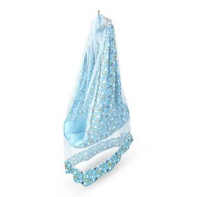 Baybee Newborn Sleep Cotton Hanging Swing Cradle/Jhula/Jhoola/Bed/Bedding Set with Net and Spring for 0-12 Months (Blue)
