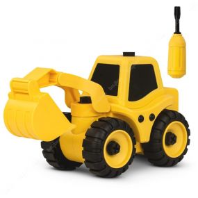 Baybee Friction Powered Push and Go Construction Truck Toys for Kids, Push Pull Toy Vehicles Playset for Babies Toddlers | Kids Friction Truck Toys | Push Toy Cars for Kids 2+Years (Excavator)