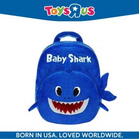 Animal Alley Baby Shark Velvet School Bags for 2 to 5 Years Kids for Girls/Boys Backpack (Blue, 4 L)