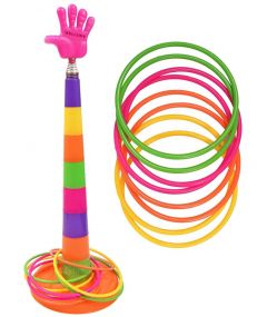Toyshine 2 in 1 Ring Toss Game | Shape Sorter Color Recognition Aim and Strike Game - Multicolor