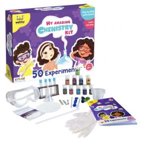 Webby DIY Chemistry Kit with 50 Experiment Educational & Learning Science Activity Toy Kit for Boys & Girls 8+ Years