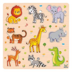 Webby Animals Educational Pre School Wooden Puzzle for 3+ Year Boys and Girls