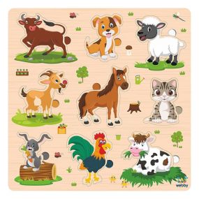 Webby Farm Animals Educational Pre School Wooden Puzzle for 3+ Year Boys and Girls