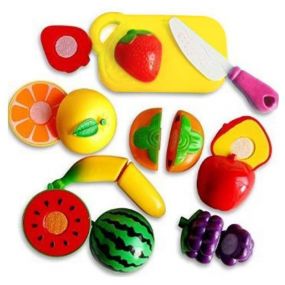 Webby Realistic Sliceable Fruits Cutting Play Toy, 9 pcs for Kids 3+ Years