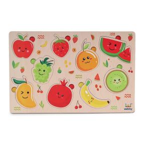 Webby Colorful Fruits Educational Wooden Puzzle for Kids 2+ Years