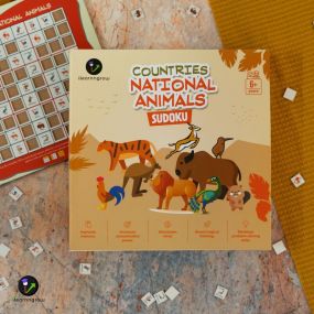 Countries National Animals MDF Sudoku for Kids 6-8 years old