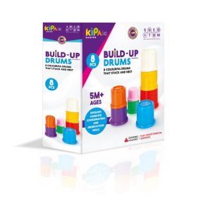 KIPA 8 Pieces Stack & Nest Multicolour Build-Up Drums for Babies 5 Months+