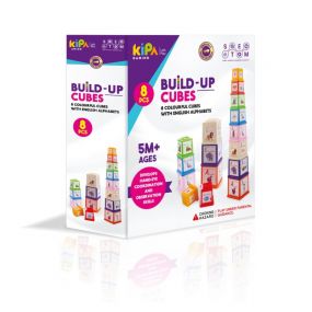 Kipa Gaming Build-Up Cubes 8 Colourful Cubes with English Alphabets For Kids 5m+