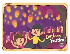 Webby Lantern Festival Wooden Jigsaw Puzzle, 24pcs for Kids 4 Years+