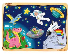Webby The Man In Space Wooden Jigsaw Puzzle, 24pcs for Kids 4 Years+