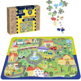 Webby Mini City Wooden Jigsaw Puzzle, 108 Pieces for Kids 4 Years+