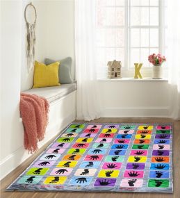 MUREN Jumbo Play Mat (60" x 100") Hopscotch Unique Balancing Count & Jump Hand Feet Twister Game for Family & Kids 5 Yrs to Above - Multicolored