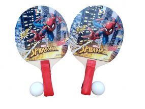 MUREN Portable Table Tennis Trainer Toy Ping Pong Paddle Set Spidernam Printed For Kids Boy & Girl - Multicolor