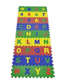 MUREN Interlock EVA Foam Alphabet And Numbers Puzzles Play Mat Floor Game Indoor & Outdoor Multicolor - 36 Pieces (Color May Vary)