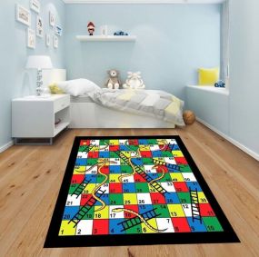 MUREN Big Size Play Mat Snake & Ladder 54 X 54 Inches With 16 Tokens, 1 Dice Floor Board Game Anti-Skid for Family & Kids 5 Yrs to Above Ages- Multicolored
