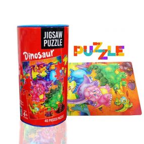 MUREN Mini Jigsaw Puzzles Dinosaurs Theme for Kids Play & Learn, Creativity, Memory Building, Fun Mind Games (40 Pieces) - Multicolor