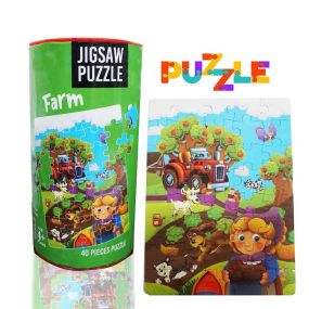 MUREN Mini Jigsaw Puzzles Farm Theme for Kids Play & Learn, Creativity, Memory Building, Fun Mind Games (40 Pieces) - Multicolor