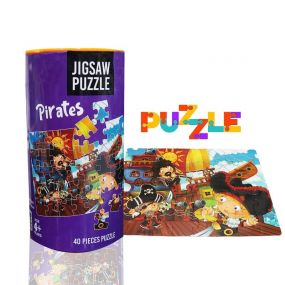 MUREN Mini Jigsaw Puzzles Pirates Theme for Kids Play & Learn, Creativity, Memory Building, Fun Mind Games (40 Pieces) - Multicolor