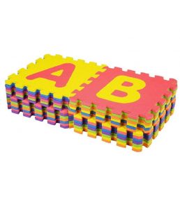 MUREN Big Size Alphabet 12 X 12 Inches Interlock Puzzles Game EVA Foam Play Floor Mat Learning & Education - Multicolor - 26 Pieces (Random Colors)