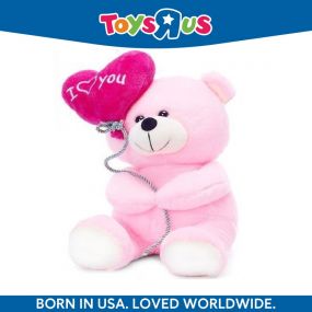 Animal Alley Huggable Lovable Soft Toy Balloon Teddy Bear 15cm Pink