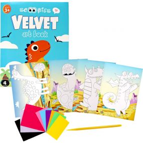 Scoobies Velvet Art Set (Boys) | 4 Design Cards | 15 Piece Set | Embossed 3D Craft for Kids 3+ Years