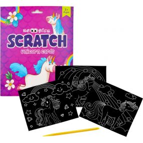Scoobies Scratch Card Sets Unicorn Theme With Activity Sheet | Ideal DIY Craft for Kids 3+ Years