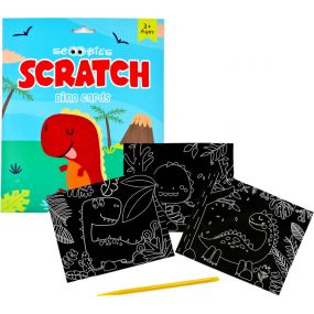 Scoobies Scratch Card Sets Dinosour Theme With Activity Sheet | Ideal DIY Craft for Kids 3+ Years