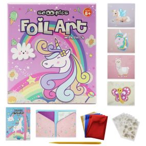 Scoobies Foil Art Set Experience the Magic of Unicorn in Transfer Art for Kids 3+ Years
