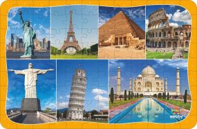 Webby Seven Wonders of the World Wooden Jigsaw Puzzle, 108 pieces for Kids 4 Years+