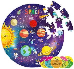 Webby Solar System Jigsaw Floor Puzzle, 60 Pieces for Kids 3+ Years