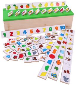 Toyshine Wooden Classification Sorting Box | Montessori Toys for Toddlers Learning Educational Activities Preschool Kindergarten Games Autism Toys Motor Skills STEM for Girls Boys Age 2 3 4 Year Old