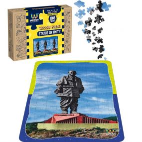 Webby Statue Of Unity Wooden Jigsaw Puzzle, 108 Pieces for Kids 4 Years+