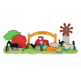 The Funny Mind 22 Pieces 3D The Farm Wooden Theme Board Jigsaw Puzzles and Make Your Own Story Educational Activities Playset Toy for Boys, Girls, Toddlers, and Preschool Kids Montessori Learning Game