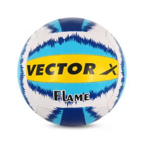 Vector X Flame Handsewn Volleyball (18panels) (White-Blue-Yellow) Size 4