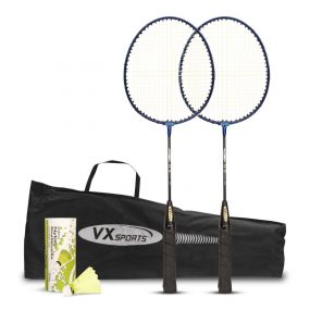 Vector X VXB-10 Aluminum Badminton Racket Pack of 3 Pieces Nylon Shuttles with Full-Cover Set