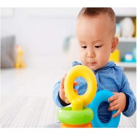 KIPA Stack da Rings Rainbow Stacking Rings Tower Toy Multicolour 5 Pieces for Babies 6 Months+