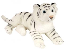 Wild Republic Laying White Tiger Plush Soft Toy 40cm for Kids