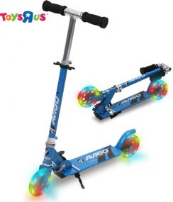 Avigo Blaze Foldable 2 Wheel Blue Scooter with LED Wheels for Kids 5 Years+