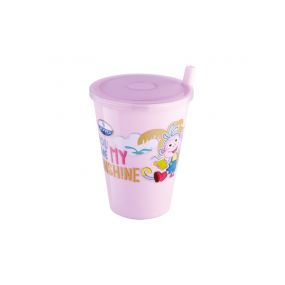 Joyo Disney Dora Sipper Glass With Cap Dark Pink